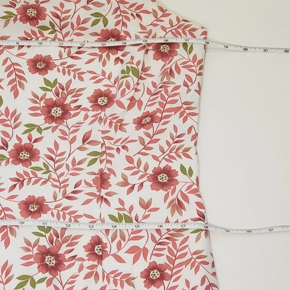 Charter Club Sheath Dress Women's Size 10 Cotton Pink Poppy Floral Zipper VTG - Picture 8 of 16